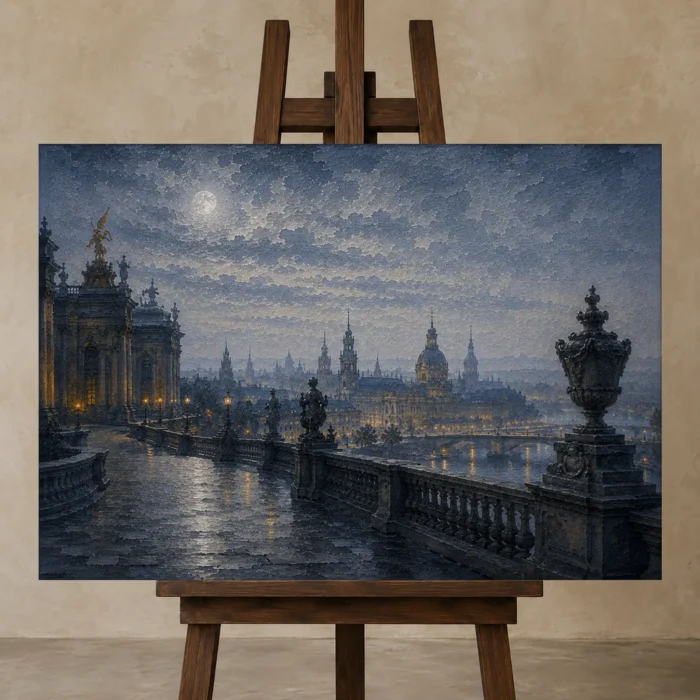 Premium Wall Art Yatay Html Edition – CP-DE-DM-H-002 displayed on a studio easel