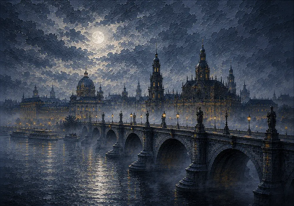 Dresden Chronicle Dresden Wall Art Dresden Moon Art Print
