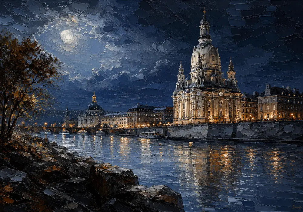 Dresden Reverie Dresden Wall Art Dresden Moon Art Print