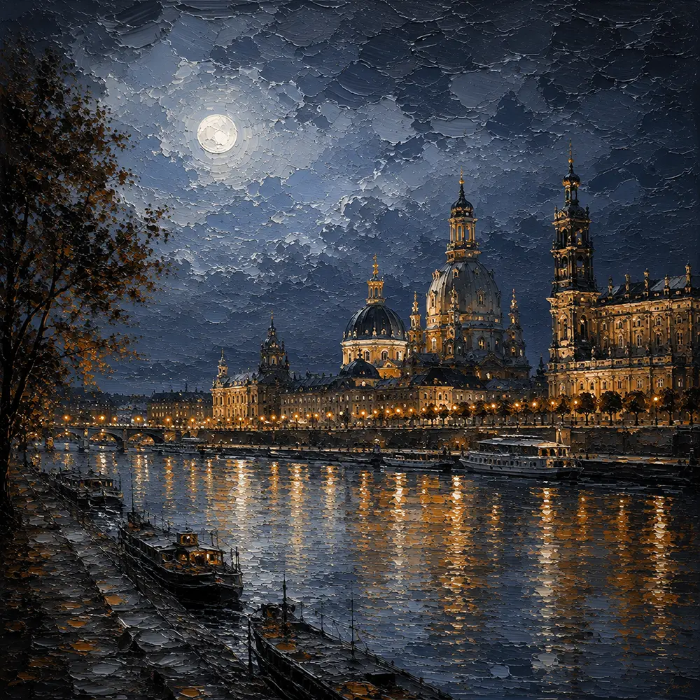 Dresden Study Dresden Wall Art Dresden Moon Art Print