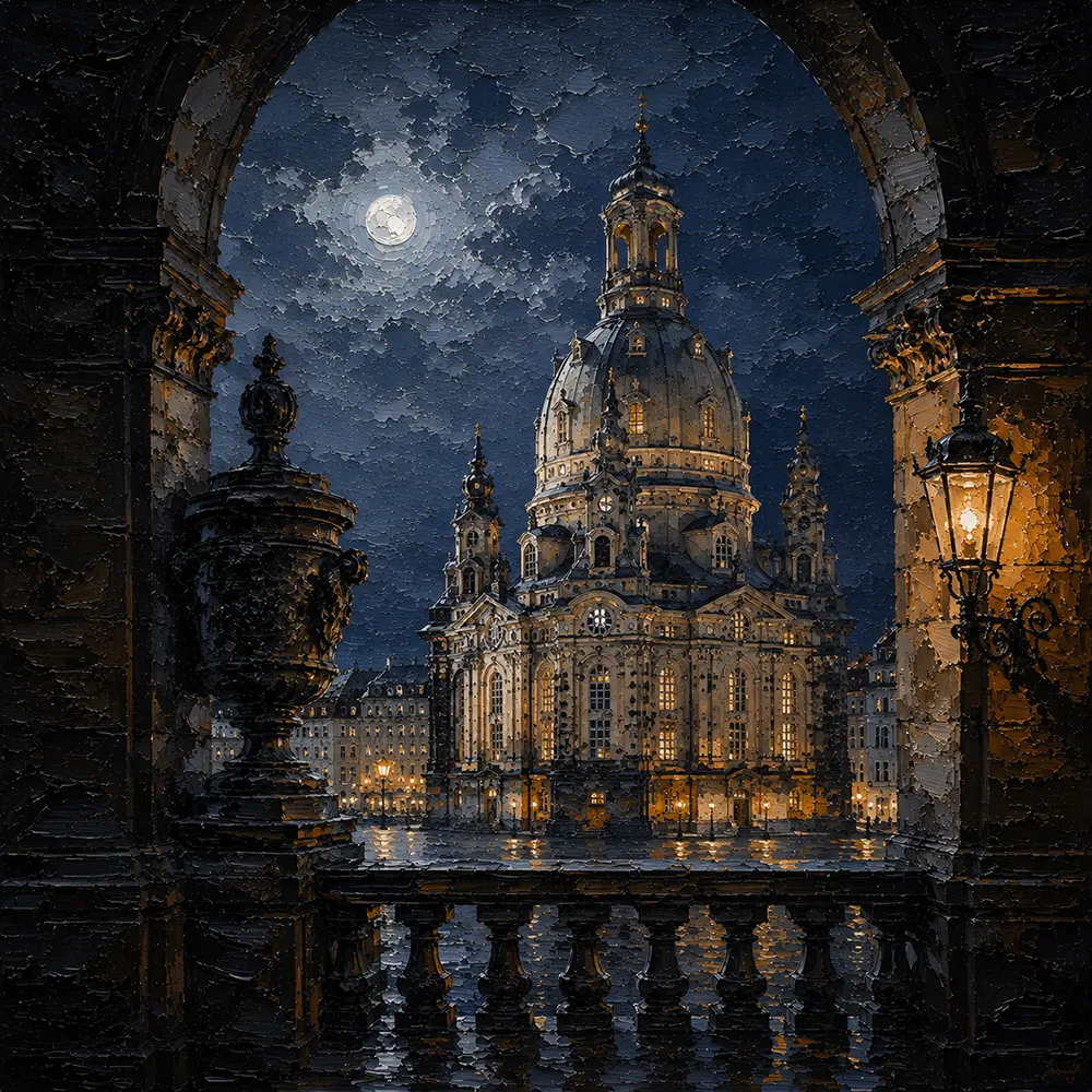 Dresden Echo Dresden Wall Art Dresden Moon Art Print