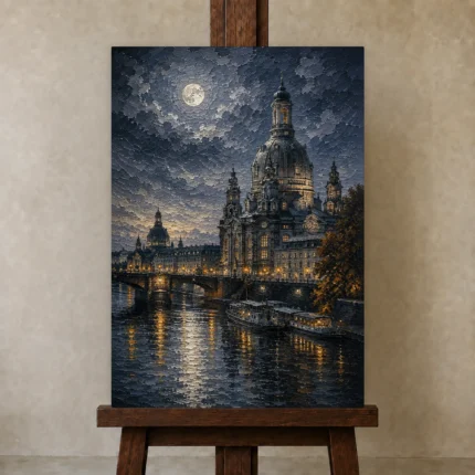 Premium Wall Art Dikey Html Edition – CP-DE-DM-V-001 displayed on a studio easel