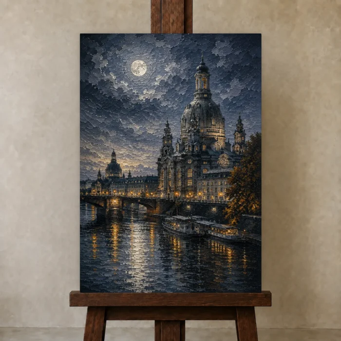 Premium Wall Art Dikey Html Edition – CP-DE-DM-V-001 displayed on a studio easel