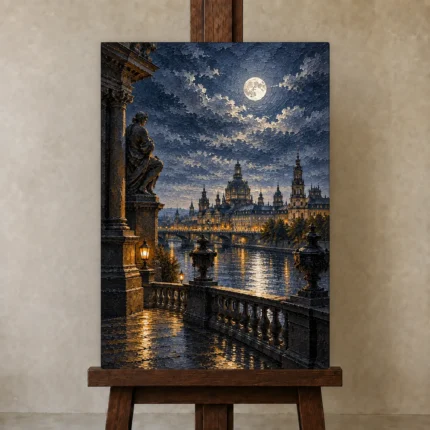 Premium Wall Art Dikey Html Edition – CP-DE-DM-V-002 displayed on a studio easel