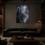 Premium Wall Art Dikey Html Edition – CP-DE-DM-V-003 shown in a warm modern interior