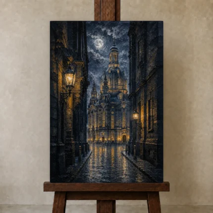 Premium Wall Art Dikey Html Edition – CP-DE-DM-V-004 displayed on a studio easel