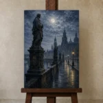 Premium Wall Art Dikey Html Edition – CP-DE-DM-V-005 displayed on a studio easel