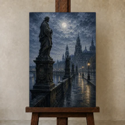 Premium Wall Art Dikey Html Edition – CP-DE-DM-V-005 displayed on a studio easel