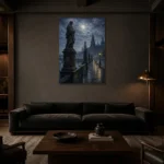 Premium Wall Art Dikey Html Edition – CP-DE-DM-V-005 shown in a warm modern interior