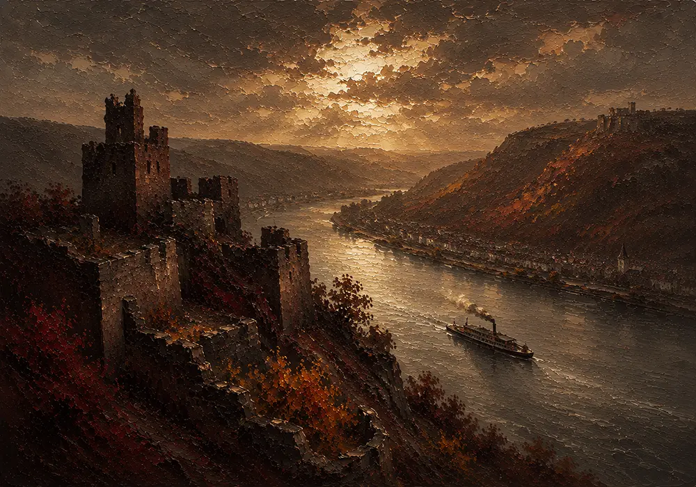 Rhine Chronicle Rhine Valley Wall Art Rhine Wine Art Print
