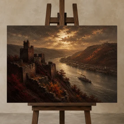 Premium Wall Art Yatay Html Edition – CP-DE-RL-H-003 displayed on a studio easel