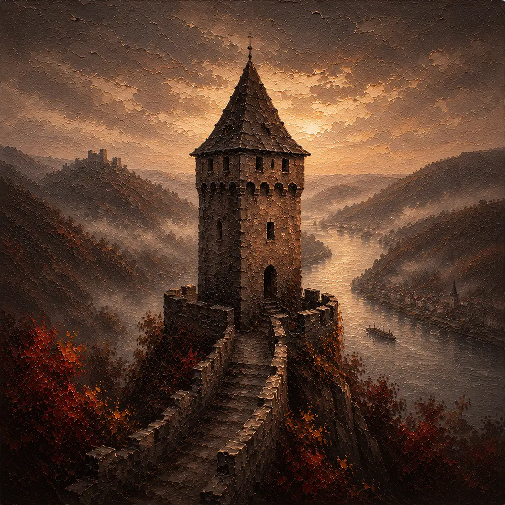 Rhine Stillness Rhine Valley Wall Art Rhine Wine Art Print