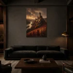 Premium Wall Art Dikey Html Edition – CP-DE-RL-V-001 shown in a warm modern interior