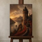 Premium Wall Art Dikey Html Edition – CP-DE-RL-V-002 displayed on a studio easel