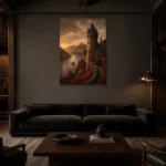 Premium Wall Art Dikey Html Edition – CP-DE-RL-V-002 shown in a warm modern interior