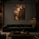 Premium Wall Art Dikey Html Edition – CP-DE-RL-V-003 shown in a warm modern interior
