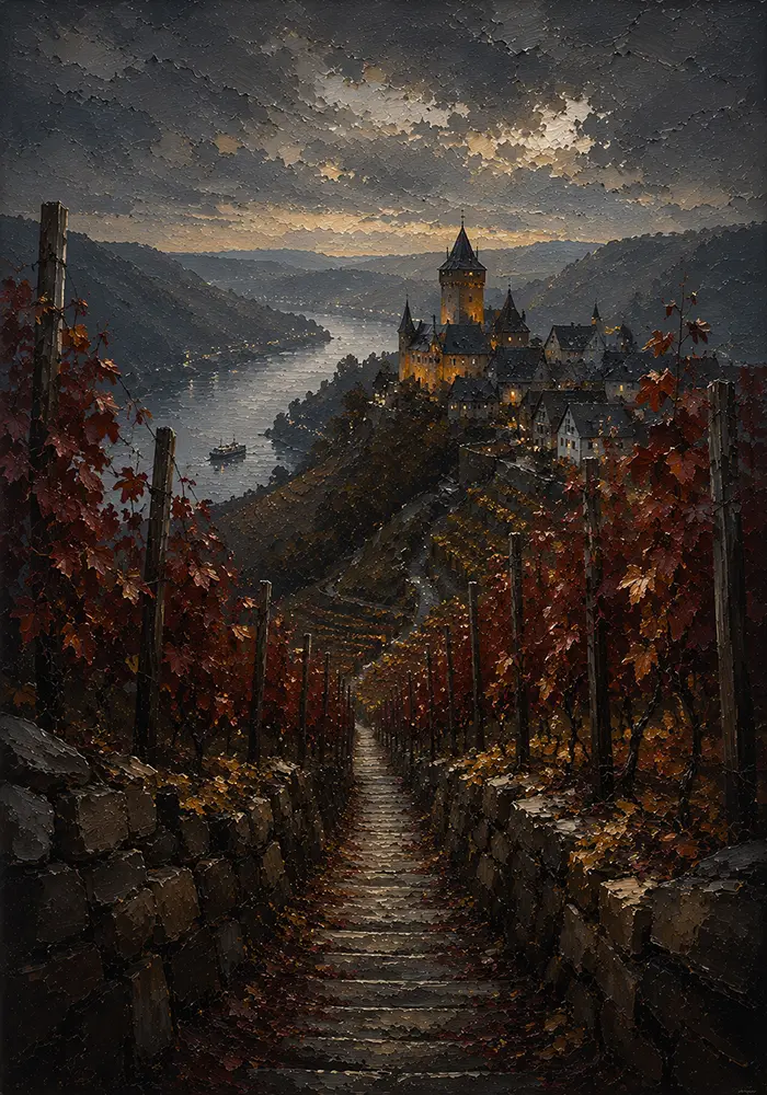 Rhine Passage Rhine Valley Wall Art Rhine Wine Art Print