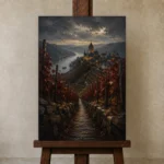 Premium Wall Art Dikey Html Edition – CP-DE-RL-V-004 displayed on a studio easel