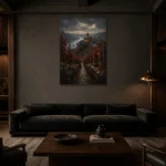 Premium Wall Art Dikey Html Edition – CP-DE-RL-V-004 shown in a warm modern interior