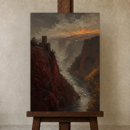 Premium Wall Art Dikey Html Edition – CP-DE-RL-V-005 displayed on a studio easel
