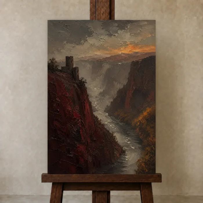 Premium Wall Art Dikey Html Edition – CP-DE-RL-V-005 displayed on a studio easel