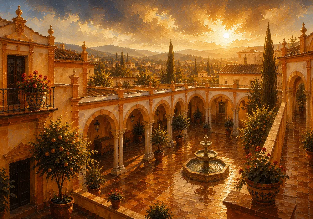 Andalusian Chronicle Andalusian Wall Art Andalusian Ochre Art Print