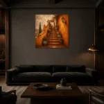 Premium Wall Art Kare Html Edition – CP-IB-AC-S-005 shown in a warm modern interior