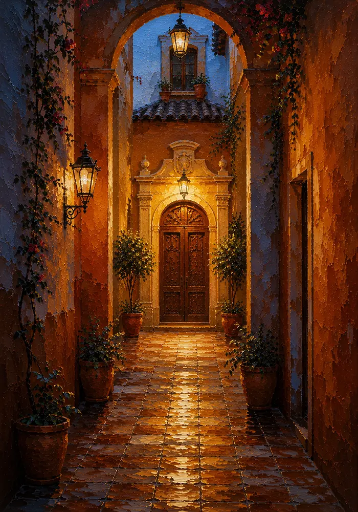 Andalusian Passage Andalusian Wall Art Andalusian Ochre Art Print