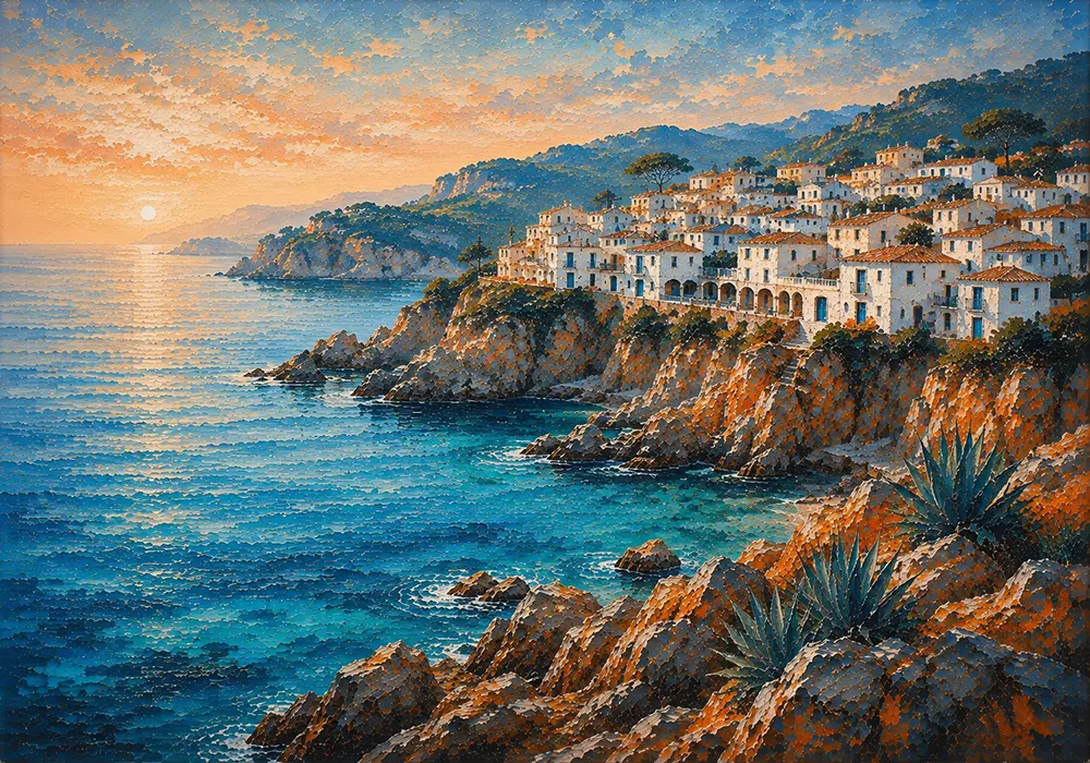 Brava Procession Costa Brava Wall Art Costa Coral Art Print