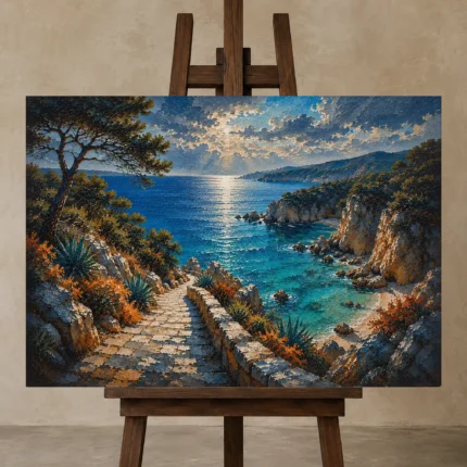 Premium Wall Art Yatay Html Edition – CP-IB-CB-H-003 displayed on a studio easel