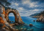 Costa Coral Costa Brava Wall Art featuring weathered seaside arch opening onto the horizon for refined interiors