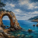 Costa Coral Costa Brava Wall Art featuring weathered seaside arch opening onto the horizon for refined interiors