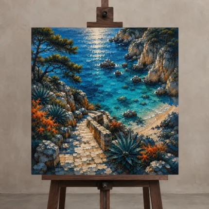 Premium Wall Art Kare Html Edition – CP-IB-CB-S-003 displayed on a studio easel