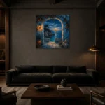 Premium Wall Art Kare Html Edition – CP-IB-CB-S-004 shown in a warm modern interior
