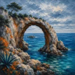 Costa Coral Costa Brava Wall Art featuring weathered seaside arch opening onto the horizon for refined interiors