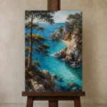 Premium Wall Art Dikey Html Edition – CP-IB-CB-V-001 displayed on a studio easel