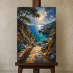 Premium Wall Art Dikey Html Edition – CP-IB-CB-V-003 displayed on a studio easel