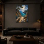 Premium Wall Art Dikey Html Edition – CP-IB-CB-V-003 shown in a warm modern interior