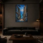 Premium Wall Art Dikey Html Edition – CP-IB-CB-V-004 shown in a warm modern interior