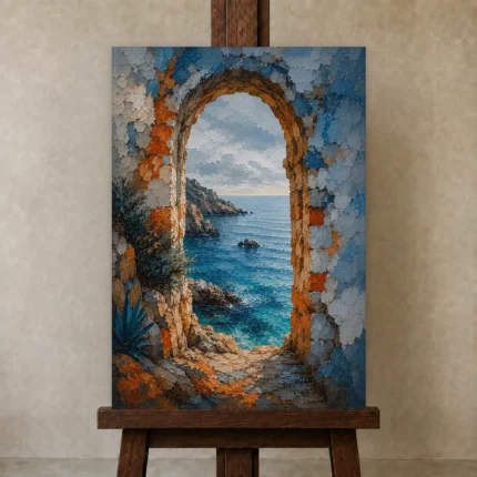 Premium Wall Art Dikey Html Edition – CP-IB-CB-V-005 displayed on a studio easel