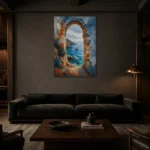 Premium Wall Art Dikey Html Edition – CP-IB-CB-V-005 shown in a warm modern interior