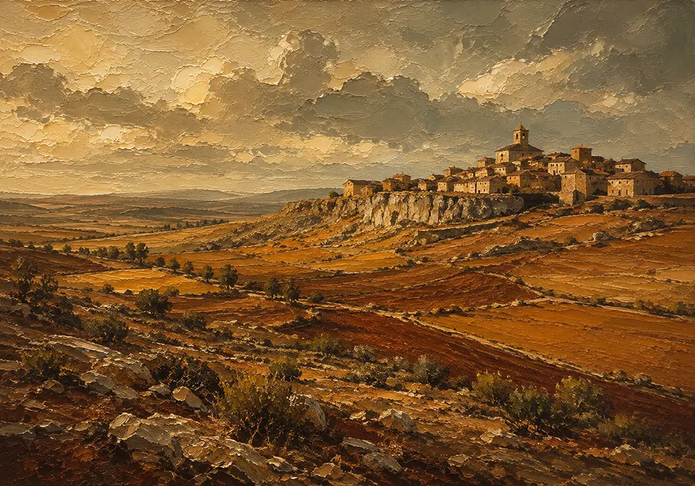 Castilian Horizon Spanish Landscape Wall Art Castilian Sienna Art Print