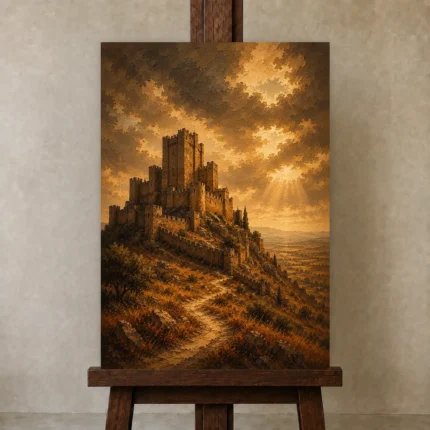 Premium Wall Art Dikey Html Edition – CP-IB-CE-V-003 displayed on a studio easel