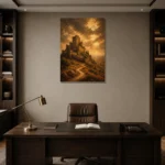 Premium Wall Art Dikey Html Edition – CP-IB-CE-V-003 displayed in a contemporary gallery-inspired room