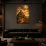 Premium Wall Art Dikey Html Edition – CP-IB-CE-V-003 shown in a warm modern interior