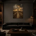Premium Wall Art Dikey Html Edition – CP-IB-CE-V-004 shown in a warm modern interior