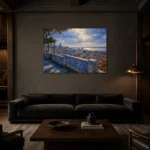 Premium Wall Art Yatay Html Edition – CP-IB-LA-H-003 shown in a warm modern interior