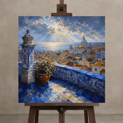 Premium Wall Art Kare Html Edition – CP-IB-LA-S-003 displayed on a studio easel