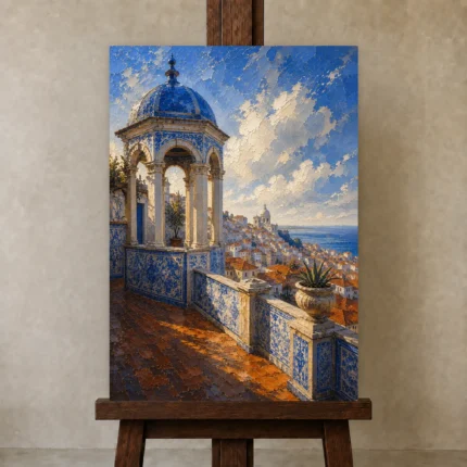 Premium Wall Art Dikey Html Edition – CP-IB-LA-V-003 displayed on a studio easel