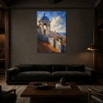 Premium Wall Art Dikey Html Edition – CP-IB-LA-V-003 shown in a warm modern interior